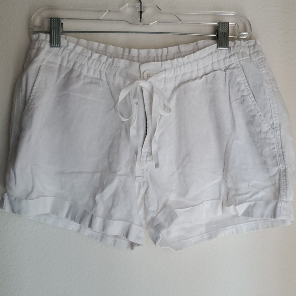 White Linen Shorts